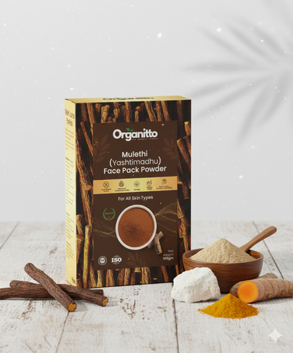 Mulethi (Yashthimadu / Licorice) Face Pack Powder - Skin Lightening & Brightening Mask