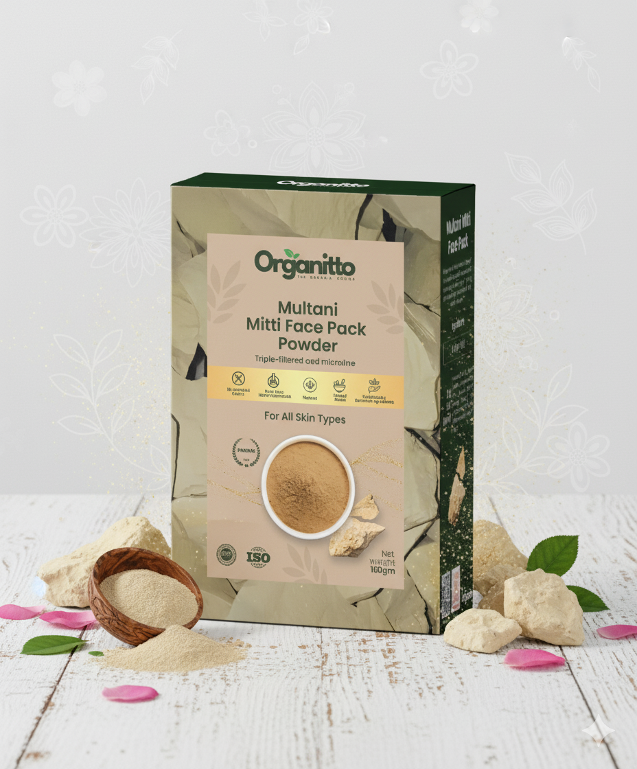 Pure Multani Mitti Face Pack Powder - 100% Natural Fuller's Earth Clay Mask
