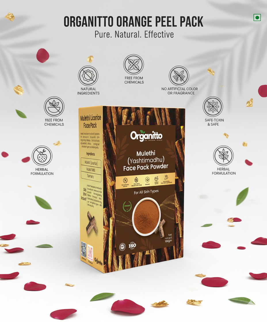 Mulethi (Yashthimadu / Licorice) Face Pack Powder - Skin Lightening & Brightening Mask