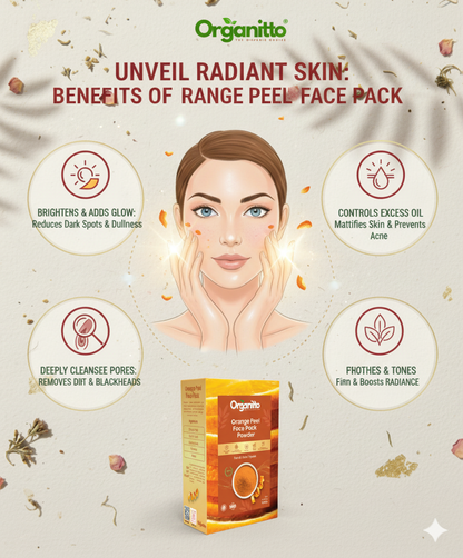 Orange Peel Face Pack Powder - Vitamin C Brightening Clay Mask