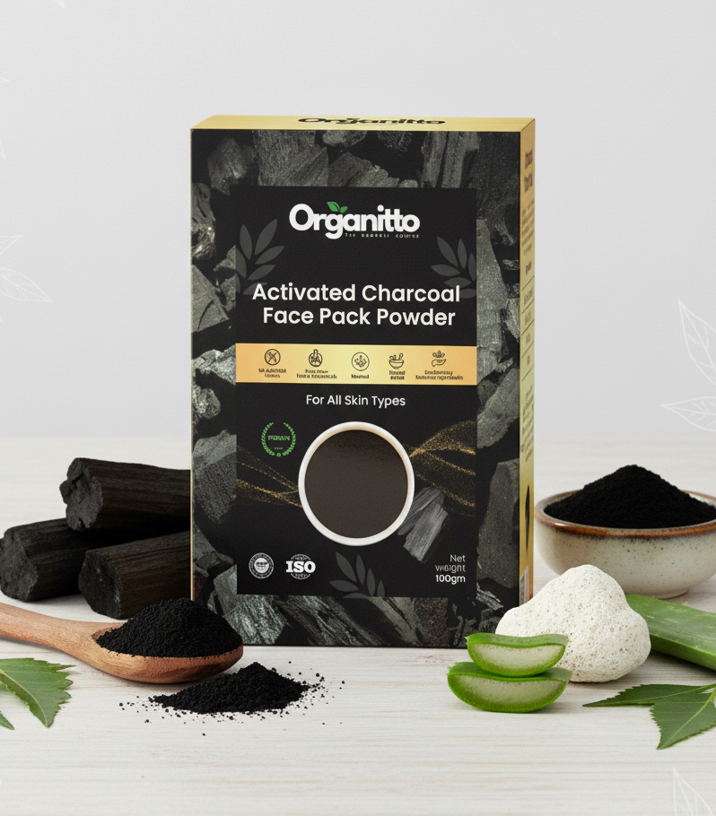 Activated Charcoal Face Pack Powder - Deep Pore Detox Clay Mask
