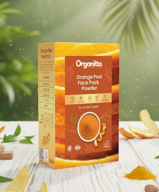Pure Orange Peel Face Pack Powder for Vitamin C rich Brightening experience for your skin.