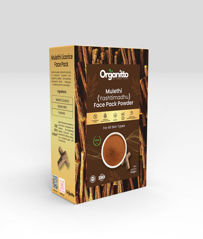Mulethi (Yashthimadu / Licorice) Face Pack Powder - Skin Lightening & Brightening Mask
