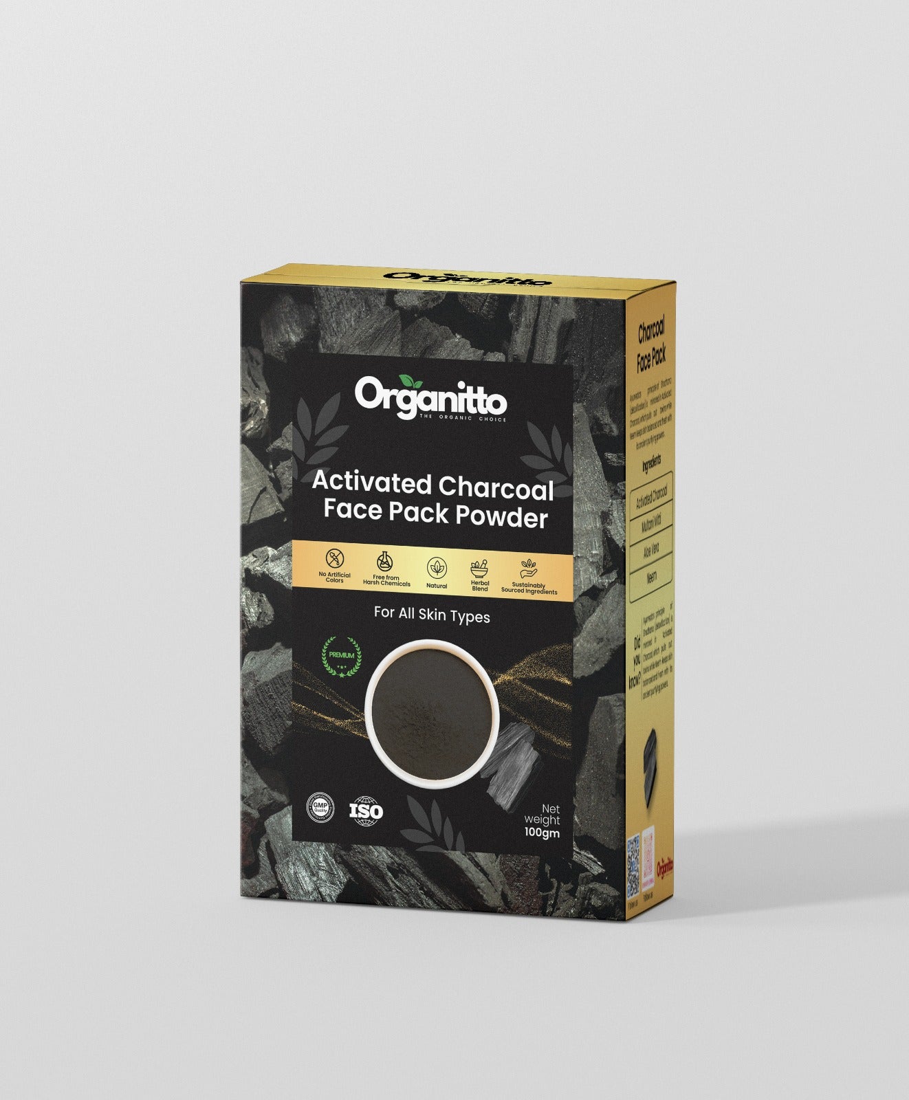 Activated Charcoal Face Pack Powder - Deep Pore Detox Clay Mask