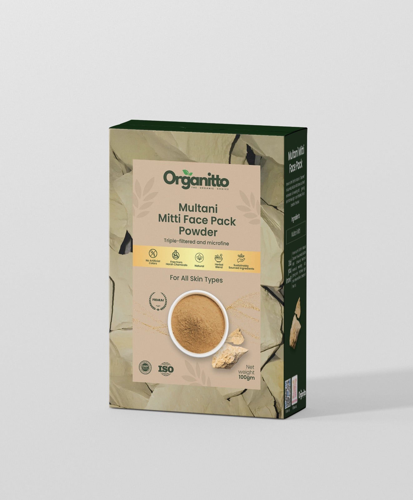 Pure Multani Mitti Face Pack Powder - 100% Natural Fuller's Earth Clay Mask